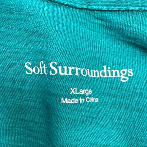 Soft Surroundings Danielle Button Dress Turquoise Shirtdress Pockets Size XL - Picture 11 of 12